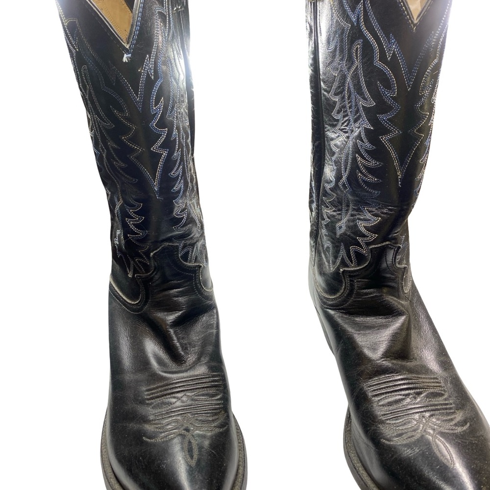 Tony Lama Black and Gray Western Boots - Picture 4 of 10